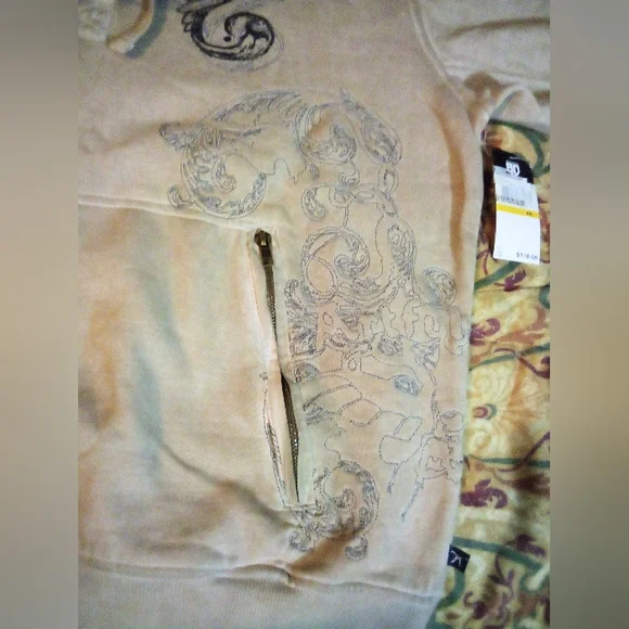 Artful Dodger Ancient Rustic Gothic Graphic Design Spray Hoodie Men's XL Wheat - Picture 9 of 16